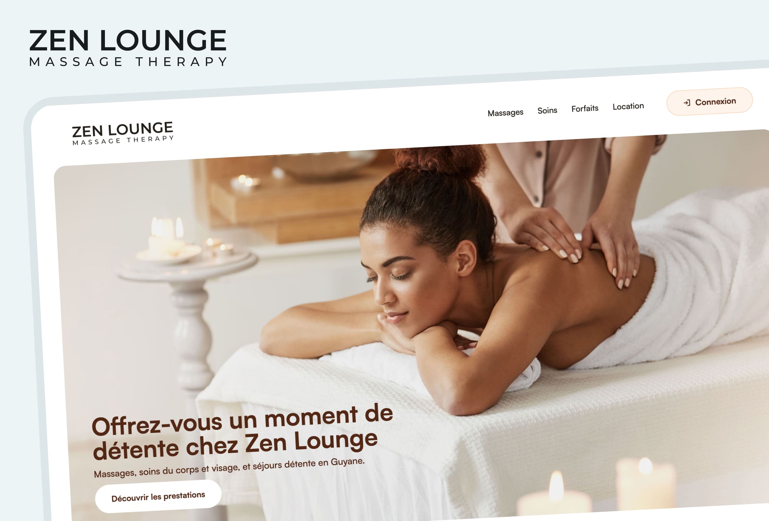 Zen Lounge — Site web complet pour un salon de bien-être. Espace client, paiement en ligne et réservation intégrée pour une expérience fluide et professionnelle. Dashboard pour la gestion des réservations.